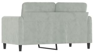 Sofa 2-osobowa, jasnoszara, 120 cm, tapicerowana aksamitem