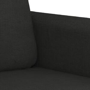 Sofa 2-osobowa, czarna, 140 cm, tapicerowana tkaninÄ