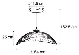 Designerska lampa wisząca mosiężna 64 cm - Pia Oswietlenie wewnetrzne