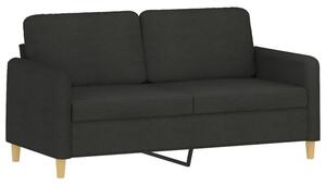 Sofa 2-osobowa, czarna, 140 cm, tapicerowana tkaninÄ