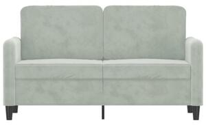 Sofa 2-osobowa, jasnoszara, 120 cm, tapicerowana aksamitem