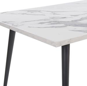 Stół do jadalni biały efekt marmuru metalowe nogi czteroosobowy 120x80 Santiago Beliani