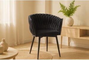 Nowoczesne stylowe krzesło jadalnia salon welur glamour KT220 czarne II gat