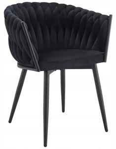 Nowoczesne stylowe krzesło jadalnia salon welur glamour KT220 czarne II gat