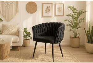 Nowoczesne stylowe krzesło jadalnia salon welur glamour KT220 czarne II gat