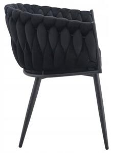 Nowoczesne stylowe krzesło jadalnia salon welur glamour KT220 czarne II gat