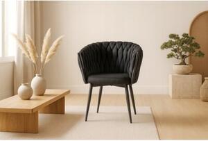 Nowoczesne stylowe krzesło jadalnia salon welur glamour KT220 czarne II gat