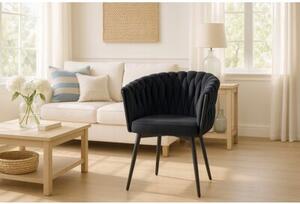 Nowoczesne stylowe krzesło jadalnia salon welur glamour KT220 czarne II gat