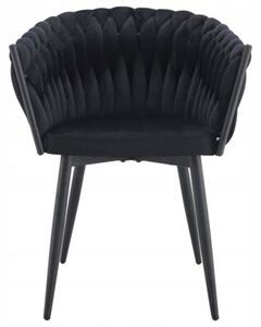 Nowoczesne stylowe krzesło jadalnia salon welur glamour KT220 czarne II gat