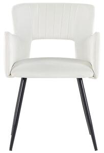 Nowoczesne krzesło do jadalni welurowe białe metalowe nogi Sanilac Beliani