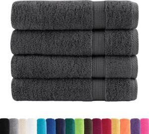 Ręczniki premium, solund, 4 szt., antracytowe, 100x150 cm, 600 g/m²
