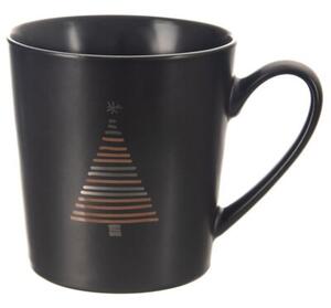 Kubek porcelanowy czarny choinka 500 ml