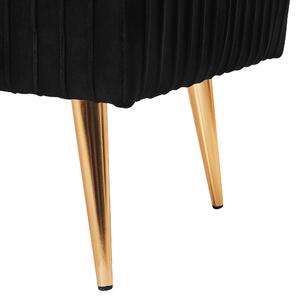 Welurowa ławka do sypialni złote metalowe nogi czarna Paterson Beliani