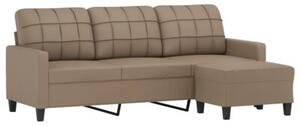 Sofa 3-osobowa z podnÃ³Å¼kiem, cappuccino, 180 cm, sztuczna skÃ³ra