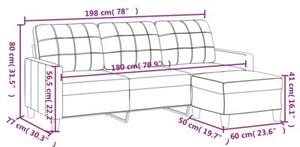 Sofa 3-osobowa z podnÃ³Å¼kiem, kremowa, 180 cm, sztuczna skÃ³ra