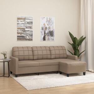 Sofa 3-osobowa z podnÃ³Å¼kiem, cappuccino, 180 cm, sztuczna skÃ³ra