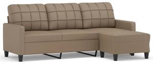 Sofa 3-osobowa z podnÃ³Å¼kiem, cappuccino, 180 cm, sztuczna skÃ³ra