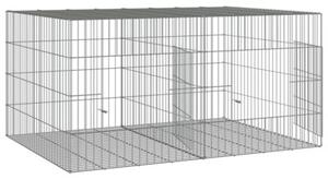Klatka dla królika, 2 panele, 110x79x54cm, galwanizowane żelazo