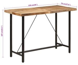 Stolik barowy, 150x70x107 cm, lite drewno mango i żelazo