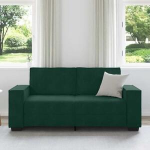 Sofa 2-osobowa, ciemnozielona, 180x78x84 cm, tapicerowana aksamitem