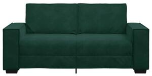 Sofa 2-osobowa, ciemnozielona, 180x78x84 cm, tapicerowana aksamitem