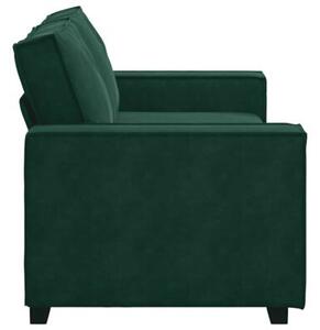 Sofa 2-osobowa, ciemnozielona, 180x78x84 cm, tapicerowana aksamitem