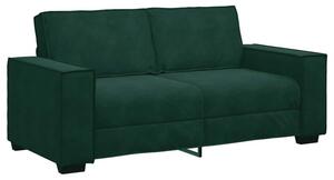 Sofa 2-osobowa, ciemnozielona, 180x78x84 cm, tapicerowana aksamitem