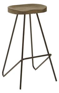 Czarny/w naturalnym kolorze hoker z litego drewna wiązu (wysokość siedziska 78 cm) District – Premier Housewares