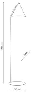 Lampa podłogowa TK Lighting CONO BLACK 16010 czarna metalowa E27 143 cm do salonu i sypialni IP20