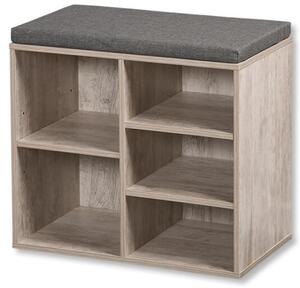 Stojak na buty z siedziskiem 51,5 x 48 x 29,5 cm, szaro-biały KESPER 15911