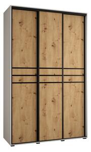 Szafa przesuwna wysoka Davos 10 160, gł. 60 cm biały + artisan + czarny