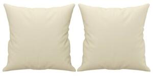 Sofa 2-osobowa z poduszkami, kremowa, 140 cm, sztuczna skÃ³ra