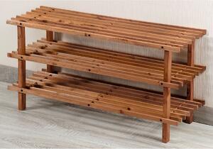Stojak na buty z trzema półkami, 77 x 40 x 26 cm, ciemny KESPER 69733