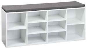 Szafka na buty z siedziskiem 103 x 29,5 x 48 cm, biały / szara KESPER 92307