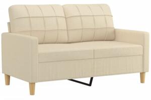 Sofa 2-osobowa z poduszkami, kremowa, 120 cm, tkanina