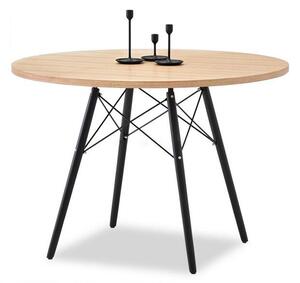 Designerski okrągły stół drewniany emt wood jesion fornir-czarny