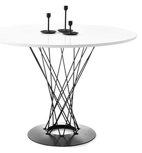 Okrągły designerski stół do jadalni lub salonu tornado biało-czarny