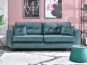 Designerska kanapa blink morska pikowana sofa z poduchami i funkcją spania