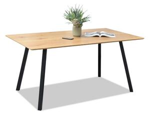 Industrialny stół tito dąb antic z drewnianym blatem na metalowych czarnych nogach