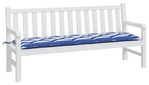 Poduszka na ławkę, biało-niebieskie paski, 180x50x7 cm, tkanina