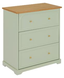 Komoda z 3 szufladami MOHEA, szałwiowa, 72 x 39 x 81 cm