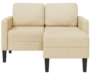 Sofa 2-osobowa z leÅ¼ankÄ w ksztaÅcie litery l, kremowa, 125 cm