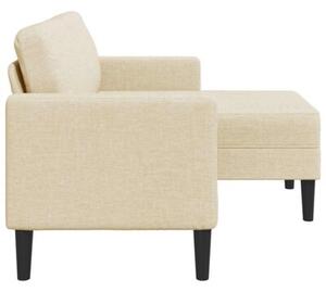 Sofa 2-osobowa z leÅ¼ankÄ w ksztaÅcie litery l, kremowa, 125 cm
