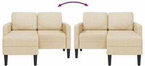 Sofa 2-osobowa z leÅ¼ankÄ w ksztaÅcie litery l, kremowa, 125 cm