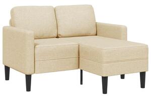 Sofa 2-osobowa z leÅ¼ankÄ w ksztaÅcie litery l, kremowa, 125 cm