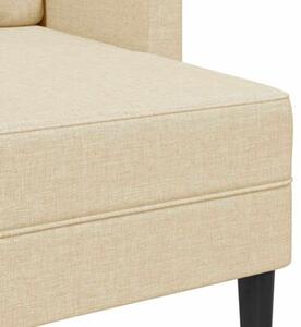 Sofa 2-osobowa z leÅ¼ankÄ w ksztaÅcie litery l, kremowa, 125 cm