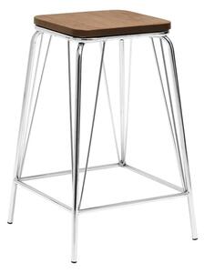 Stołek z litego drewna wiązu w kolorze srebra/w naturalnym kolorze District – Premier Housewares