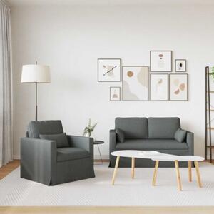 ModuÅowy zestaw sof ciemnoszary z metalowÄ ramÄ i ergonomicznym designem