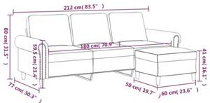 Sofa 3-osobowa z podnÃ³Å¼kiem winna czerwieÅ 180 cm, aksamit