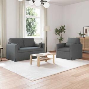 ModuÅowy zestaw sof ciemnoszary z metalowÄ ramÄ i ergonomicznym designem